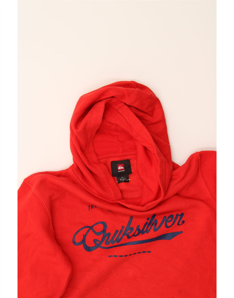 QUIKSILVER Womens Graphic Hoodie Jumper UK 14 Medium Red Vintage Quiksilver and Second-Hand Quiksilver from Messina Hembry 