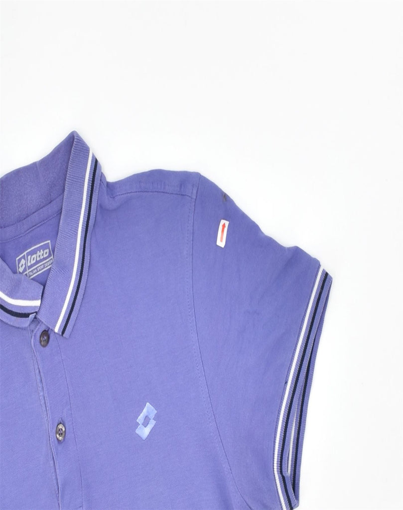 LOTTO Mens Polo Shirt Medium Purple Cotton | Vintage | Thrift | Second-Hand | Used Clothing | Messina Hembry 