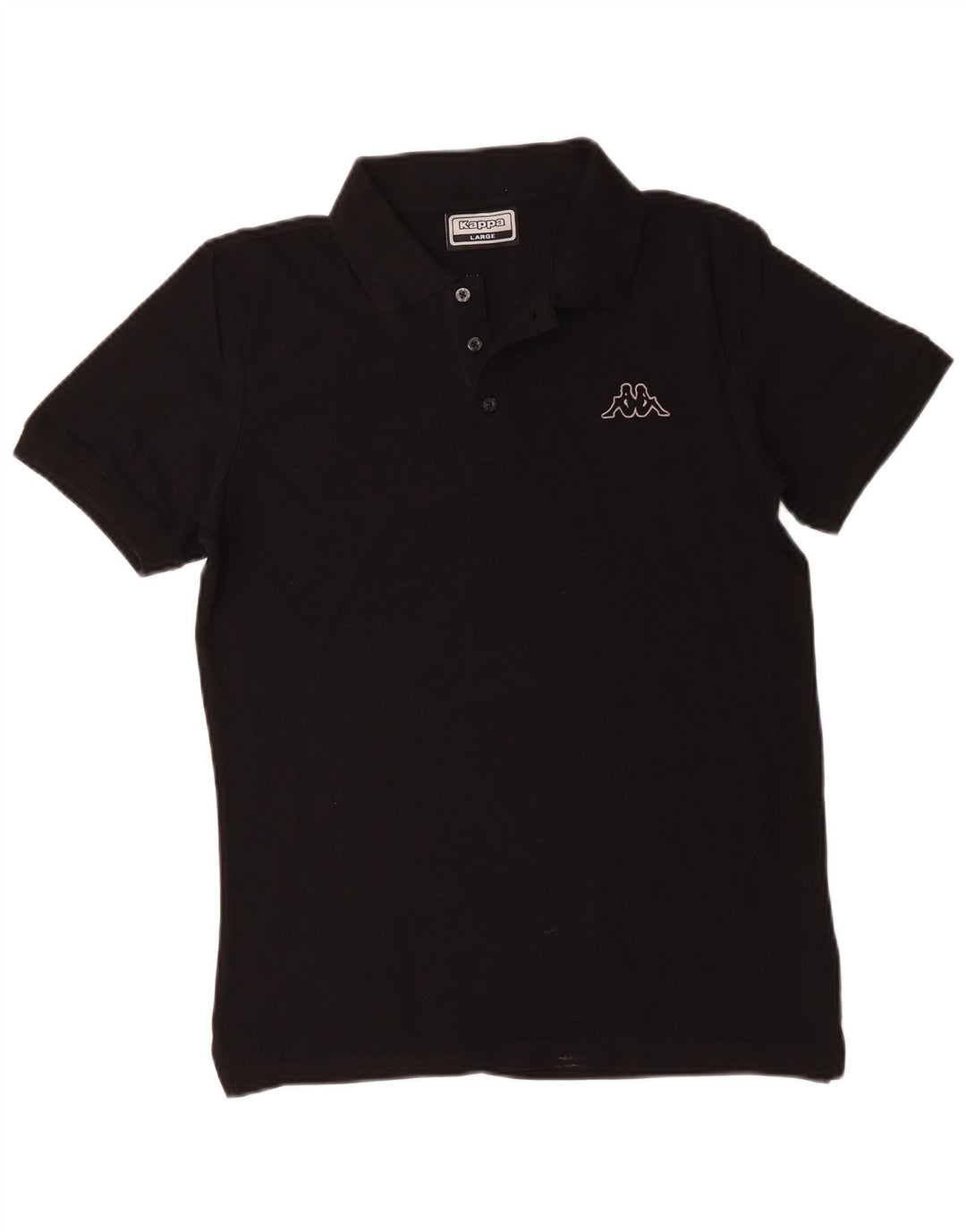 KAPPA Mens Polo Shirt Large Black Cotton
