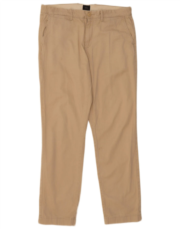 J. CREW Mens Straight Chino Trousers W33 L32 Beige Cotton