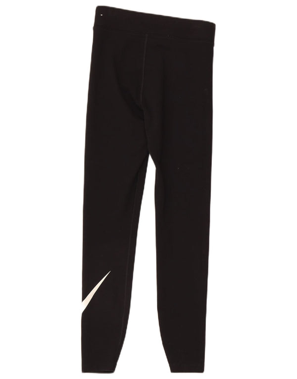 Nike Womens Graphic Leggings UK 8 Small Black Cotton