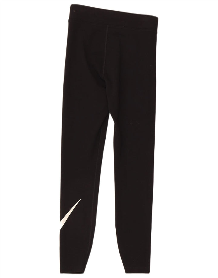 Nike Womens Graphic Leggings UK 8 Small Black Cotton