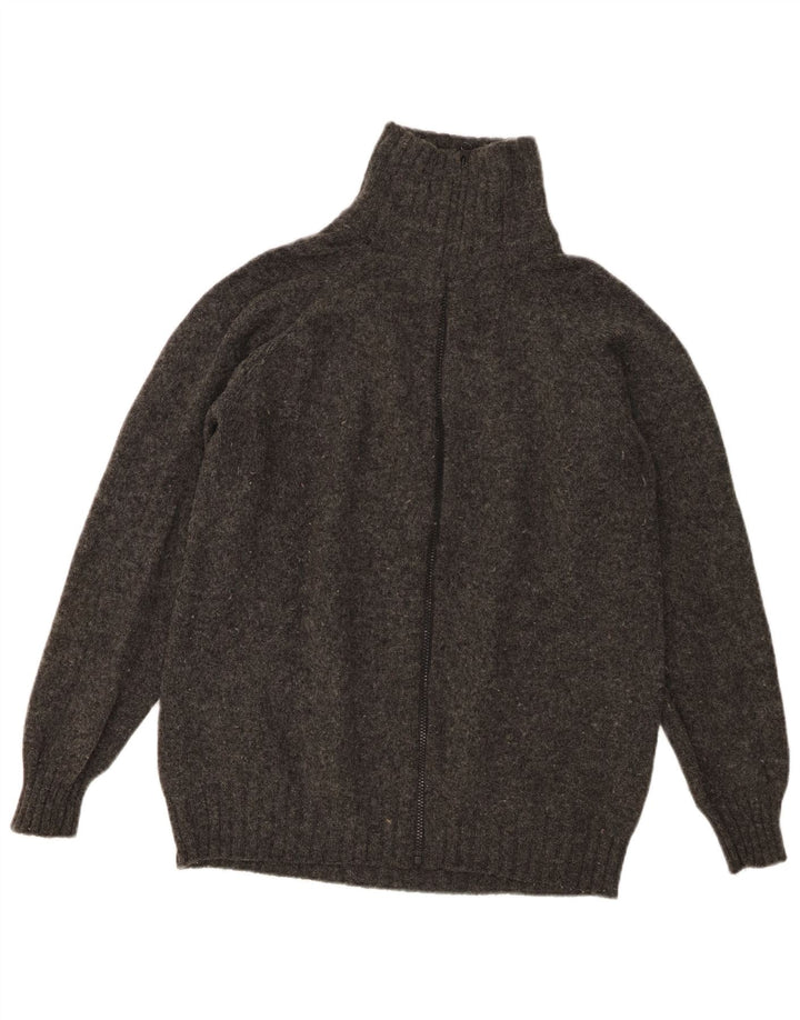 Zara Mens Cardigan Sweater Large Grey Wool