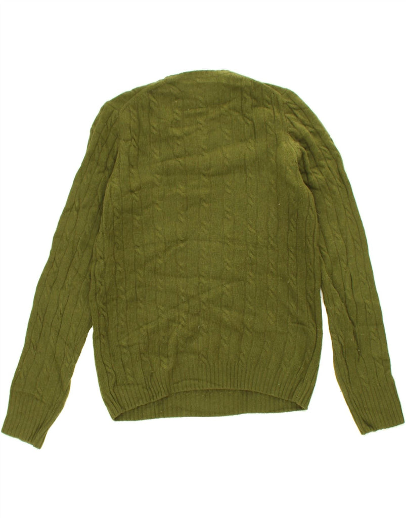 J. CREW Womens Boat Neck Jumper Sweater UK 14 Medium Green Wool | Vintage J. Crew | Thrift | Second-Hand J. Crew | Used Clothing | Messina Hembry 