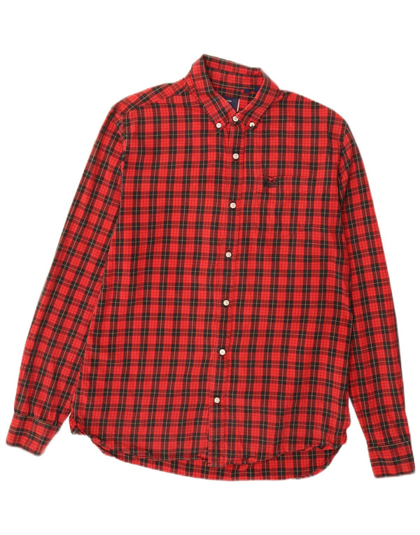 Superdry Mens Flannel Shirt Large Red Check Cotton