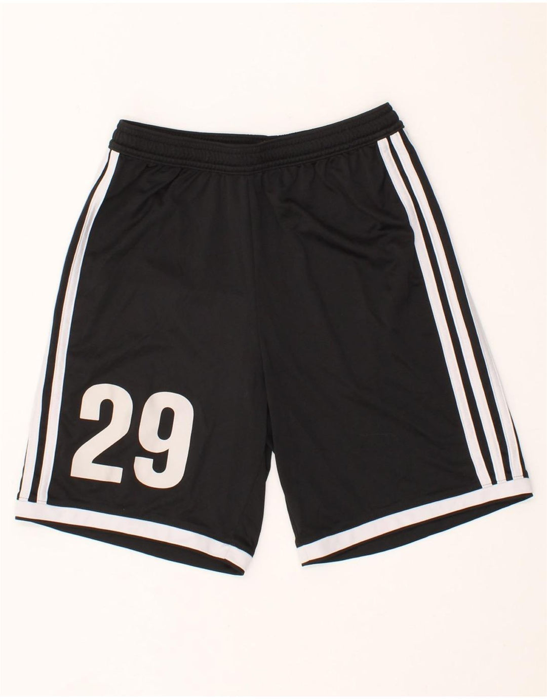 ADIDAS Boys Climalite Graphic Sport Shorts 13-14 Years Black Polyester Vintage Adidas and Second-Hand Adidas from Messina Hembry 