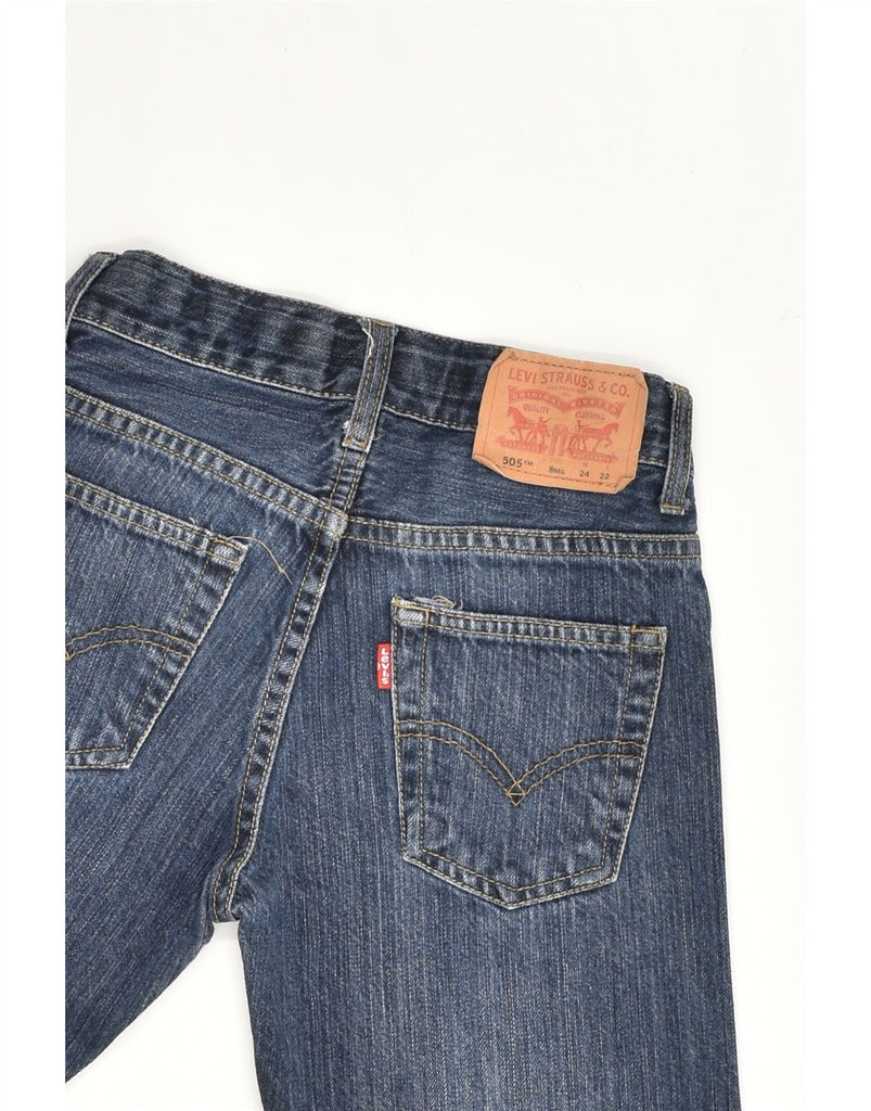 LEVI'S Boys 505 Regular Straight Jeans 7-8 Years W24 L22 Navy Blue Cotton | Vintage Levi's | Thrift | Second-Hand Levi's | Used Clothing | Messina Hembry 