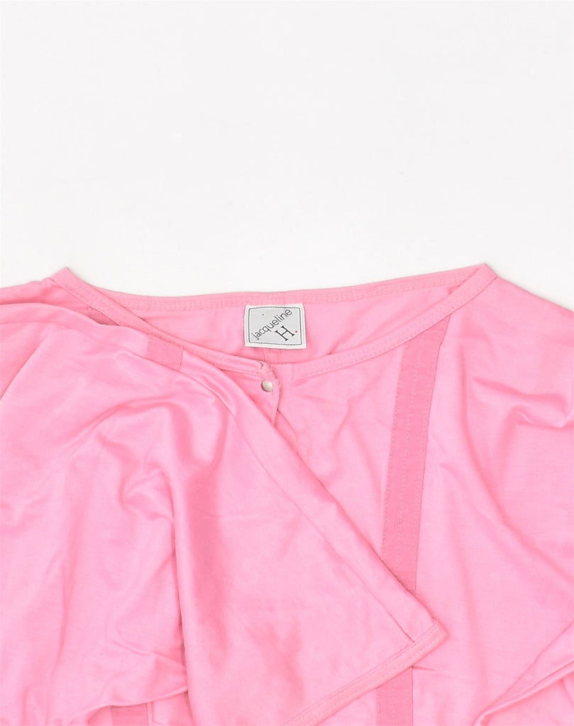 VINTAGE Womens Batwing Crop Top IT 44 Medium Pink Cotton | Vintage Vintage | Thrift | Second-Hand Vintage | Used Clothing | Messina Hembry 