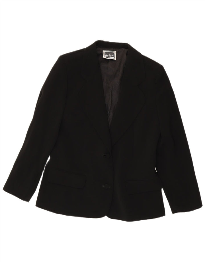Luisa Spagnoli Womens 2 Button Blazer Jacket IT 46 Large Black Polyester
