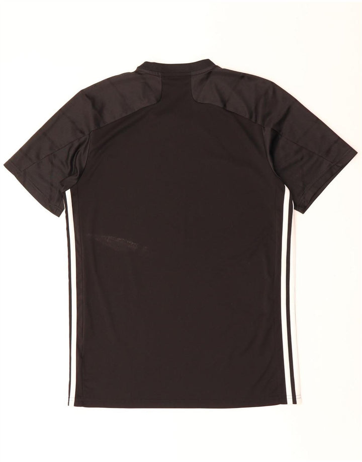 Adidas Mens Aeroready T-Shirt Top Medium Black Pinstripe Polyester