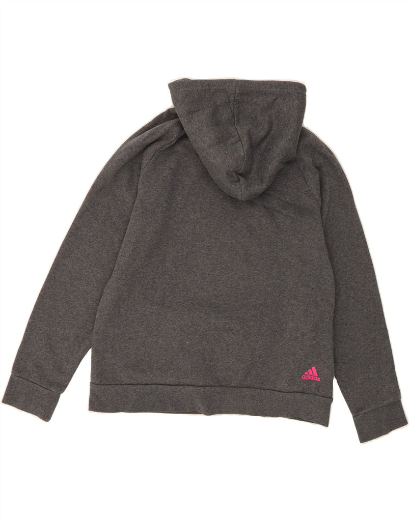ADIDAS Womens Graphic Hoodie Jumper UK 24/26 2XL Grey Cotton Vintage Adidas and Second-Hand Adidas from Messina Hembry 