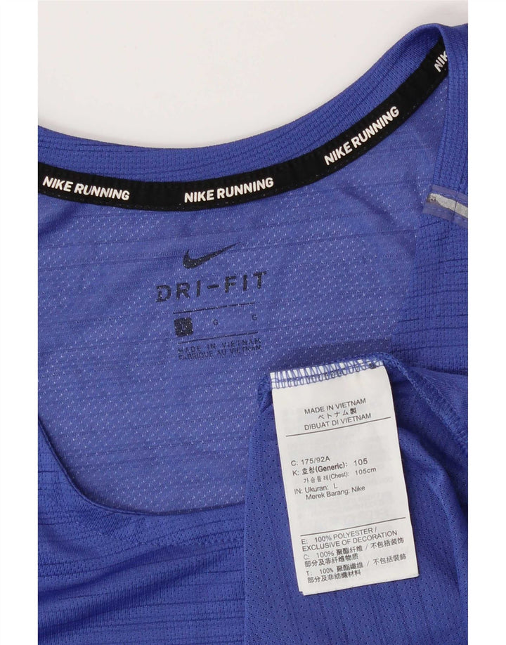 Nike Mens Dri Fit Vest Top Large Blue Pinstripe Polyester