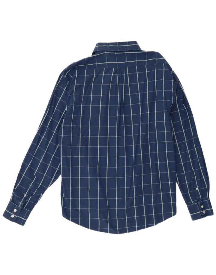 Yves Saint Laurent Mens Shirt XL Blue Check Cotton