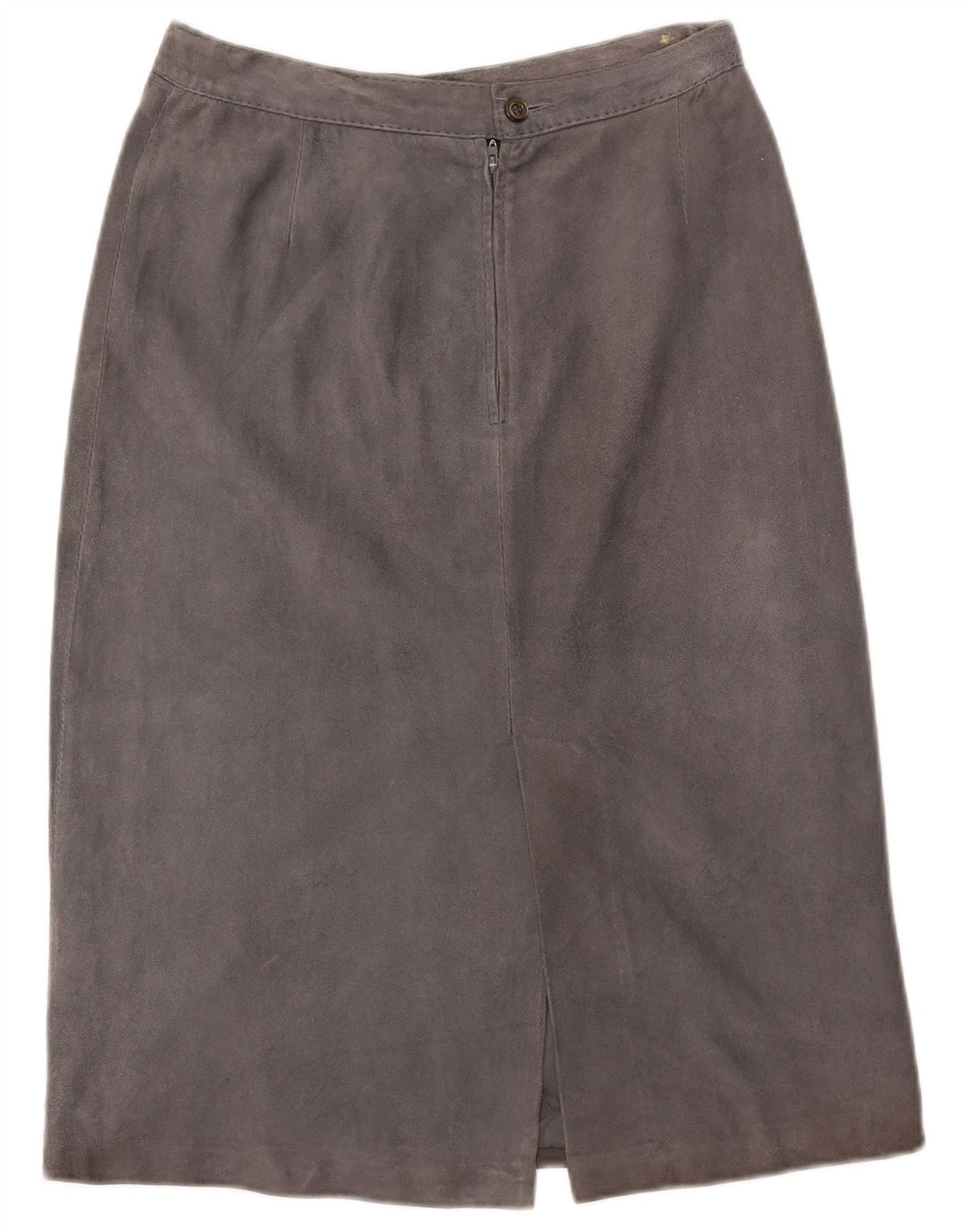 VINTAGE Womens Suede Skirt IT 44 W27 L26 Grey
