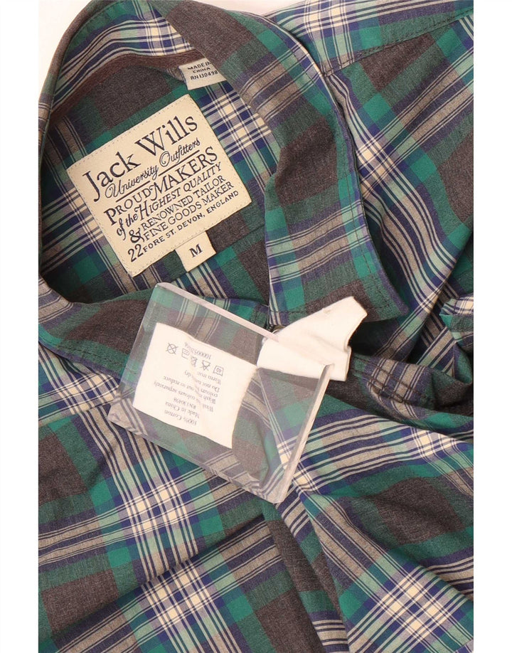 Jack Wills Mens Regular Fit Shirt Medium Green Plaid Cotton