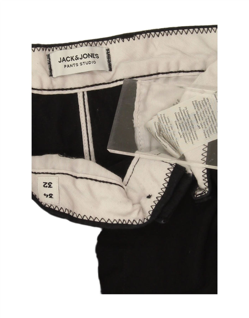 JACK & JONES Mens Straight Chino Trousers W34 L32 Black Cotton Vintage Jack & Jones and Second-Hand Jack & Jones from Messina Hembry 
