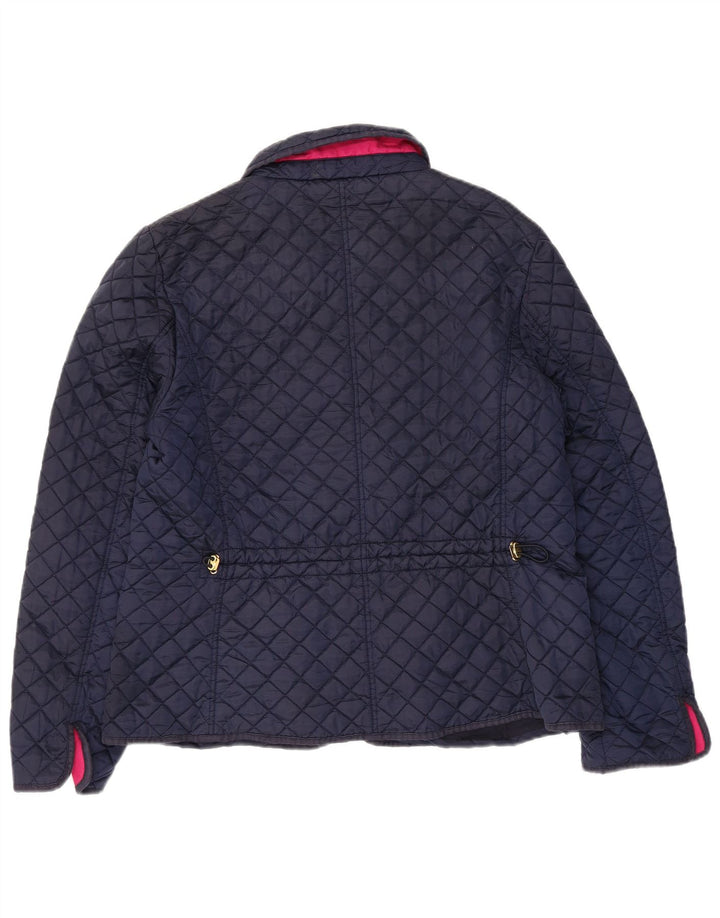 Hobbs Womens Quilted Jacket UK 16 Large Navy Blue Nylon