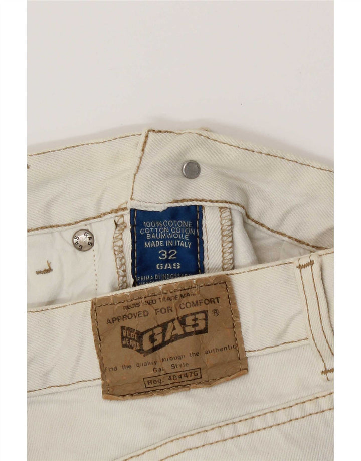 Gas Mens Tapered Jeans W32 L30 White Cotton