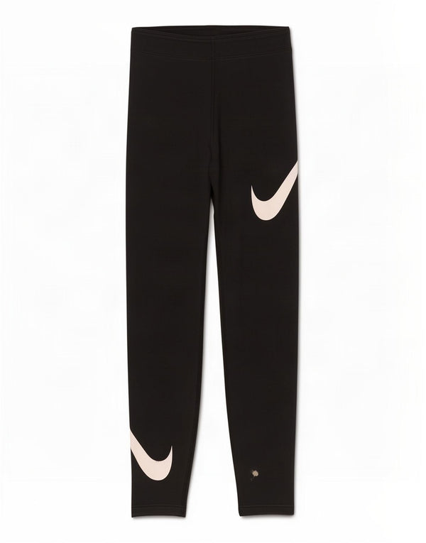 Nike Womens Graphic Leggings UK 4 XS Black Cotton