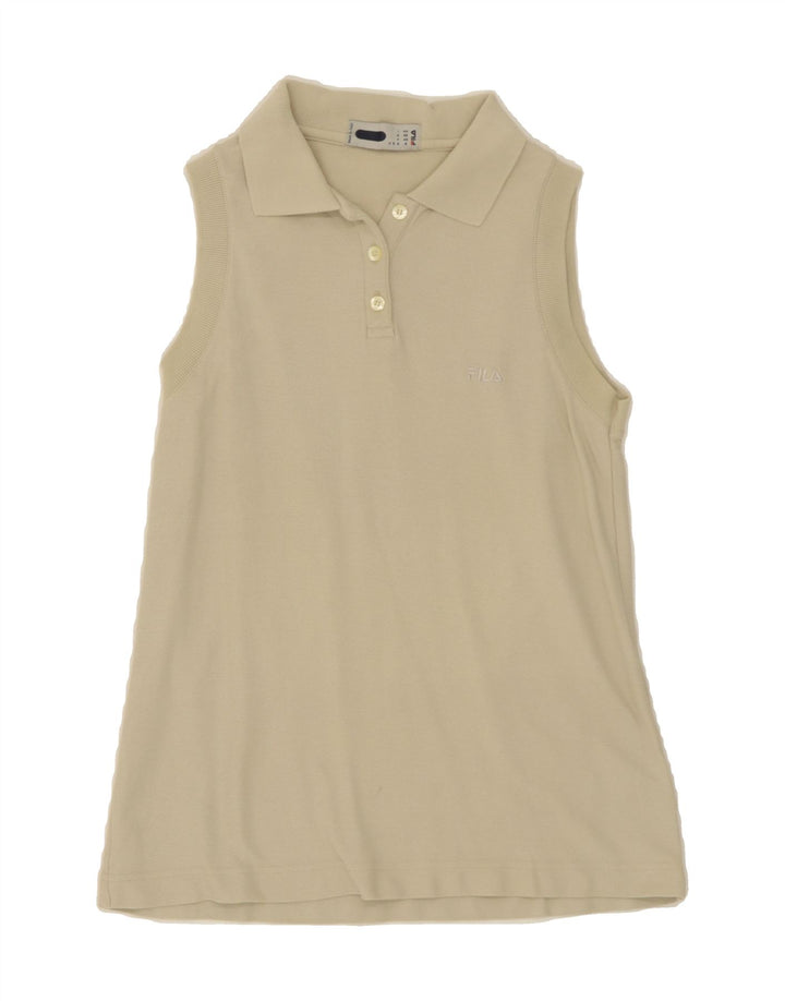 FILA Womens Sleeveless Polo Dress US 8 Medium Beige Cotton Vintage Fila and Second-Hand Fila from Messina Hembry 