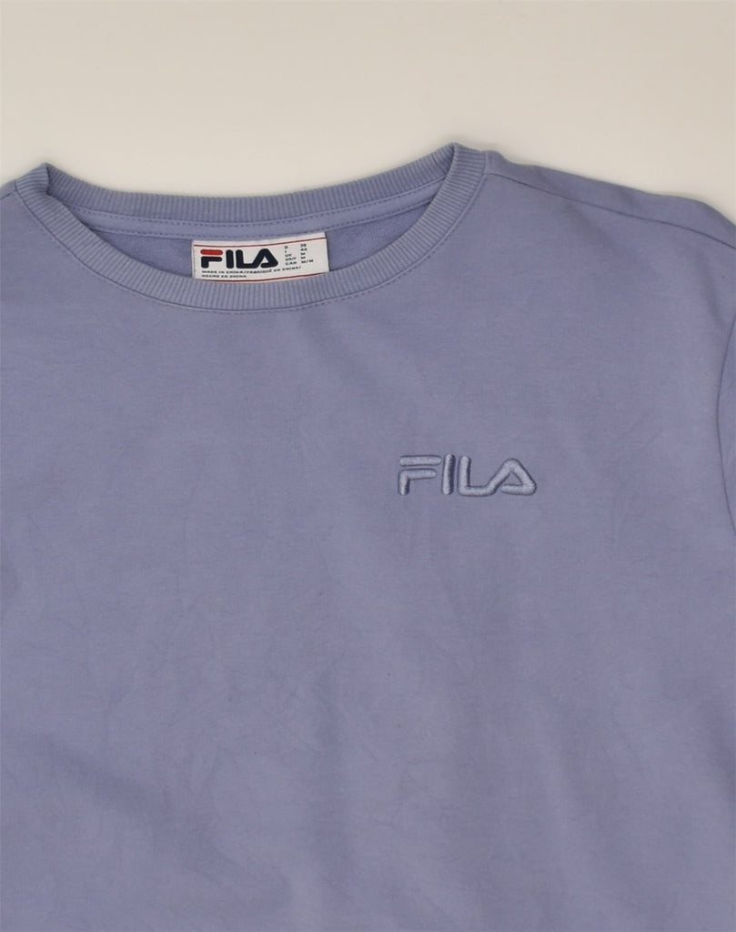 FILA Womens Sweatshirt Jumper UK 14 Medium Purple Cotton | Vintage Fila | Thrift | Second-Hand Fila | Used Clothing | Messina Hembry 