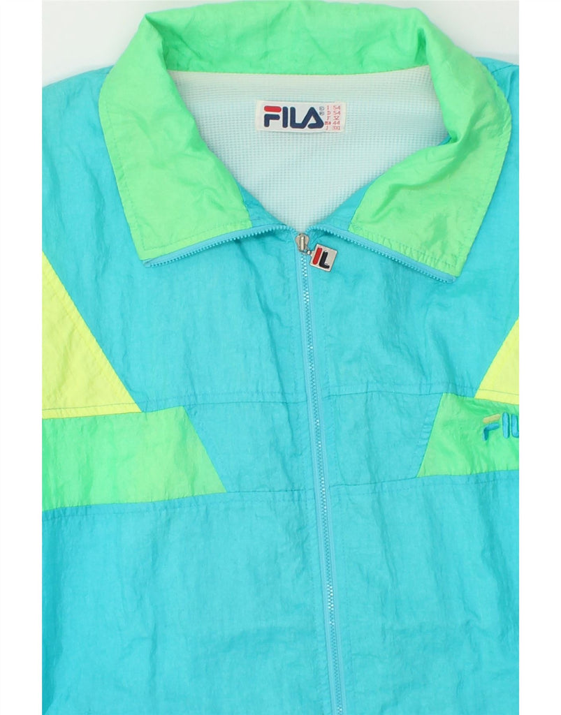 FILA Mens Full Tracksuit IT 54 XL Blue Colourblock | Vintage Fila | Thrift | Second-Hand Fila | Used Clothing | Messina Hembry 