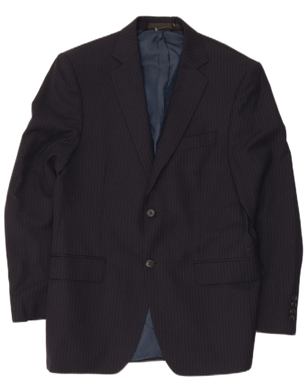 Marks & Spencer Mens 2 Button Blazer Jacket UK 38 Medium Navy Blue Wool