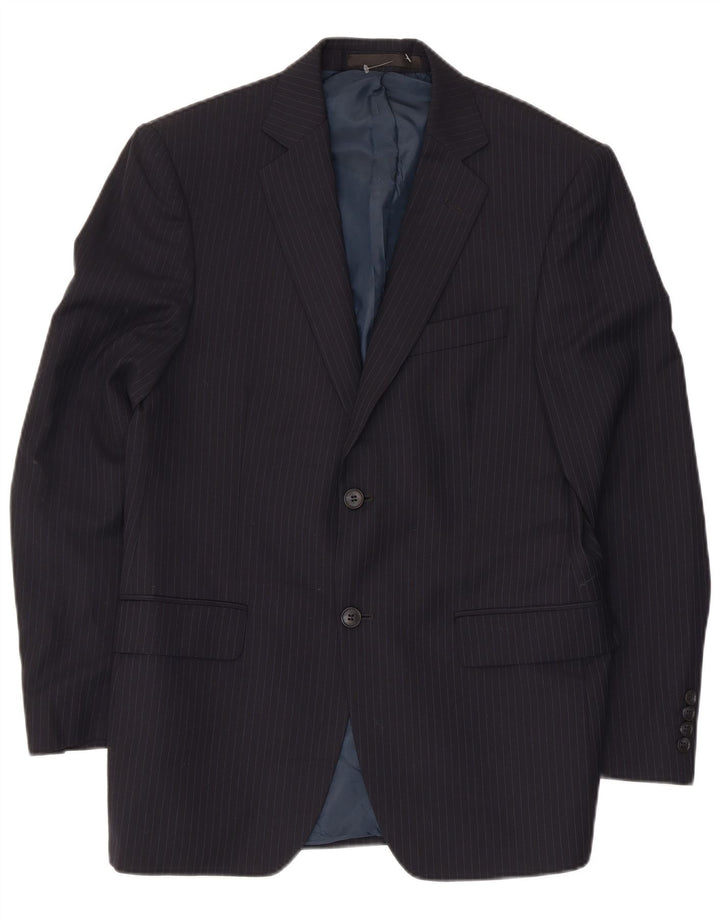 Marks & Spencer Mens 2 Button Blazer Jacket UK 38 Medium Navy Blue Wool