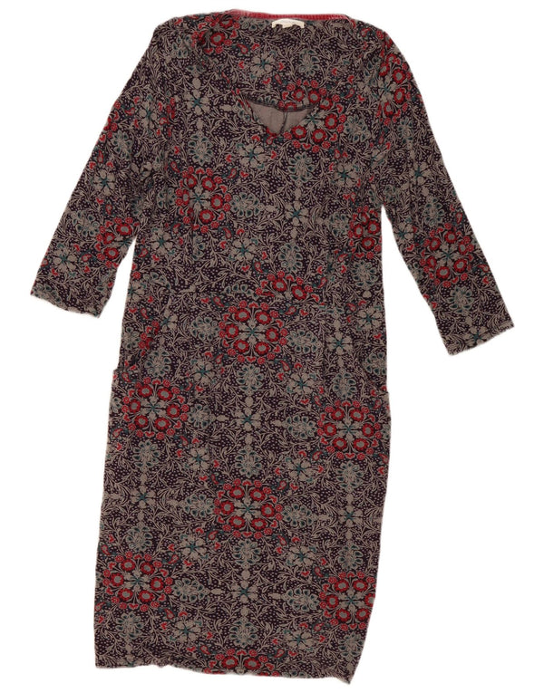 White Stuff Womens 3/4 Sleeve Sheath Dress UK 16 Large Multicoloured Floral
