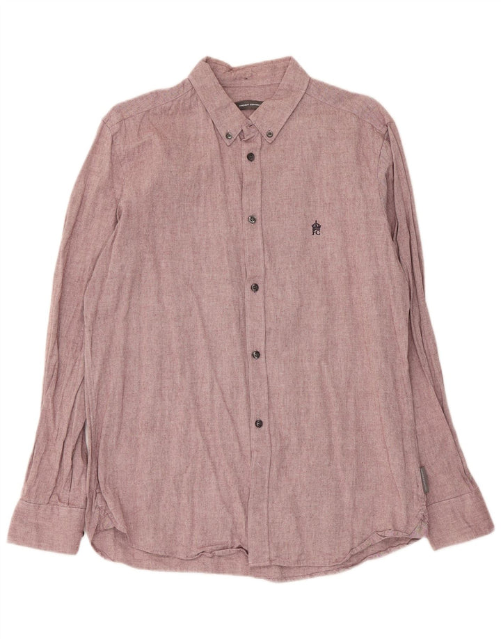 French Connection Mens Shirt Large Pink Cotton