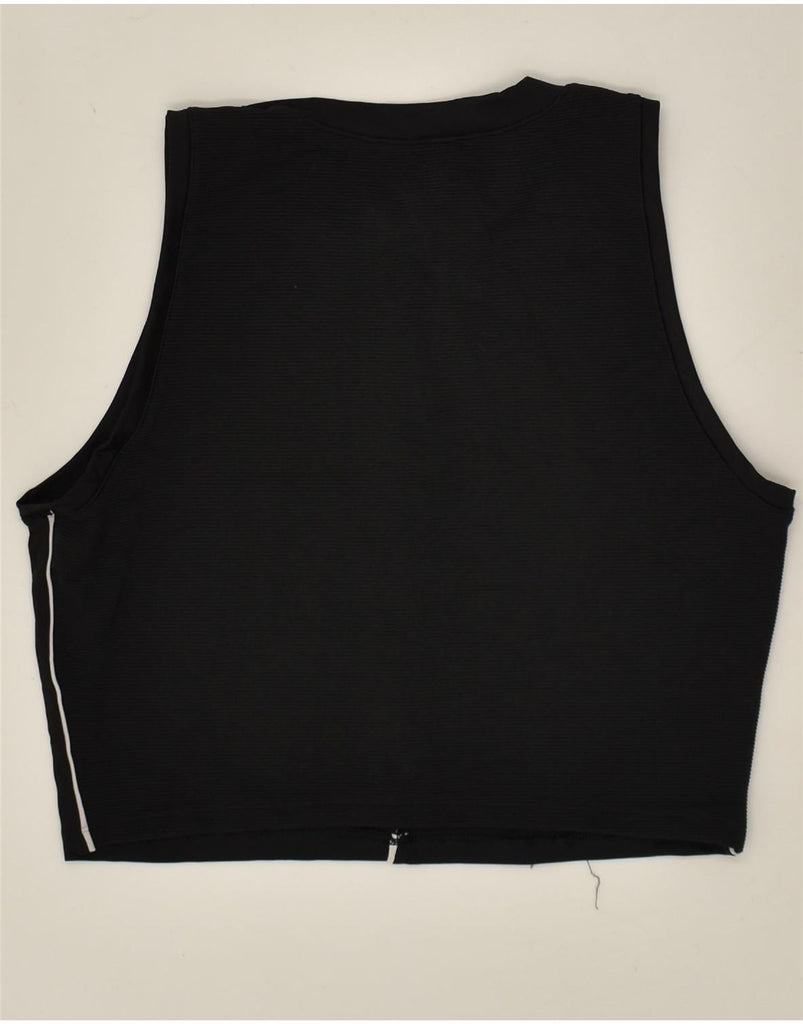 REEBOK Womens Crop Graphic Vest Top UK 16/18 Large Black Polyester | Vintage Reebok | Thrift | Second-Hand Reebok | Used Clothing | Messina Hembry 