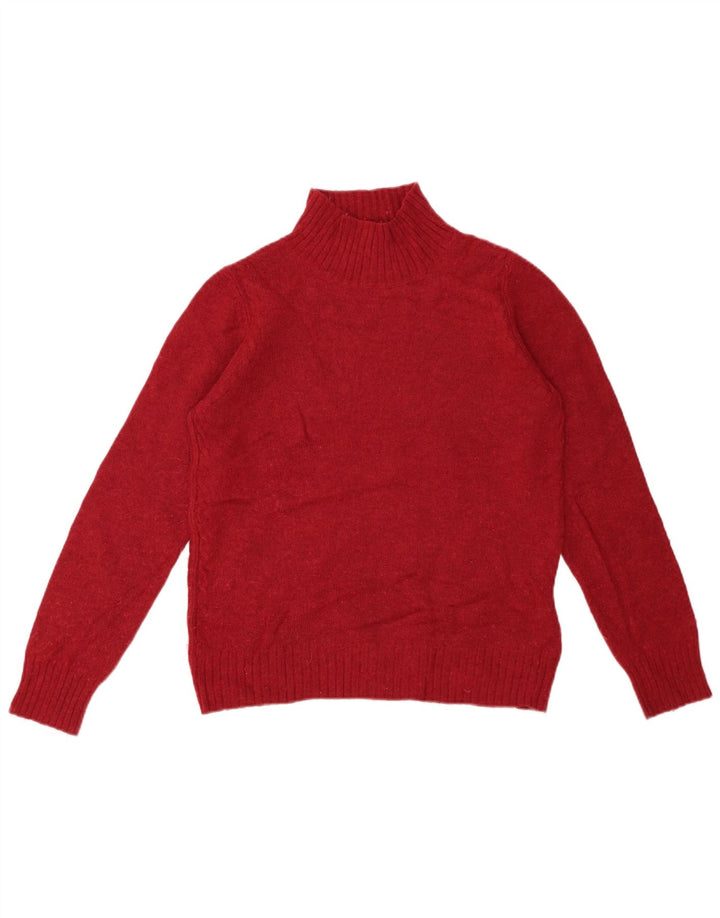 Hobbs Womens Turtle Neck Jumper Sweater UK 10 Small Red Merino Wool