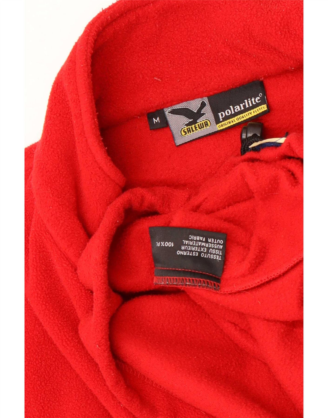 SALEWA Mens Zip Neck Fleece Jumper Medium Red Polyester