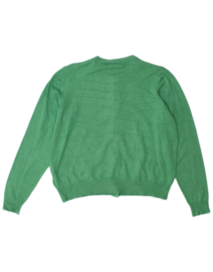 Marks & Spencer Womens Cardigan Sweater UK 16 Large Green Viscose