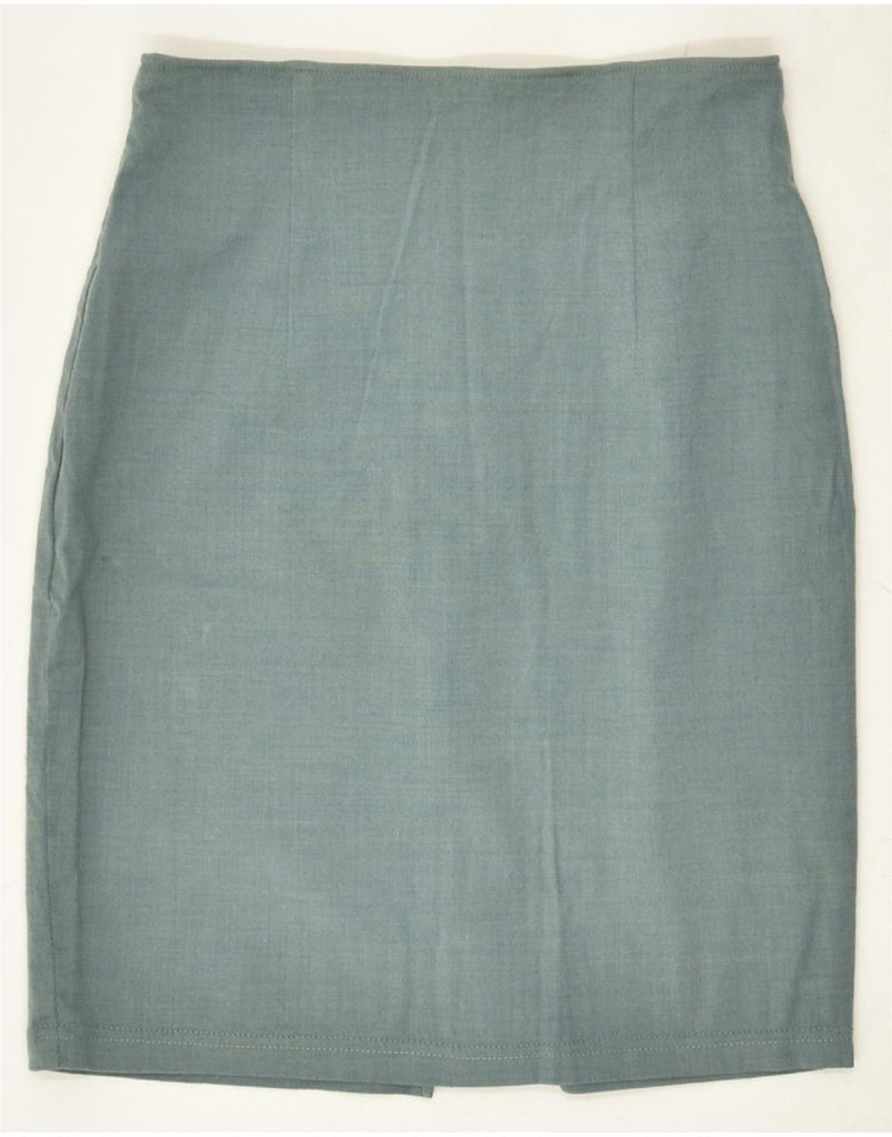 SISLEY Womens Pencil Skirt W28 Medium Green Wool | Vintage Sisley | Thrift | Second-Hand Sisley | Used Clothing | Messina Hembry 