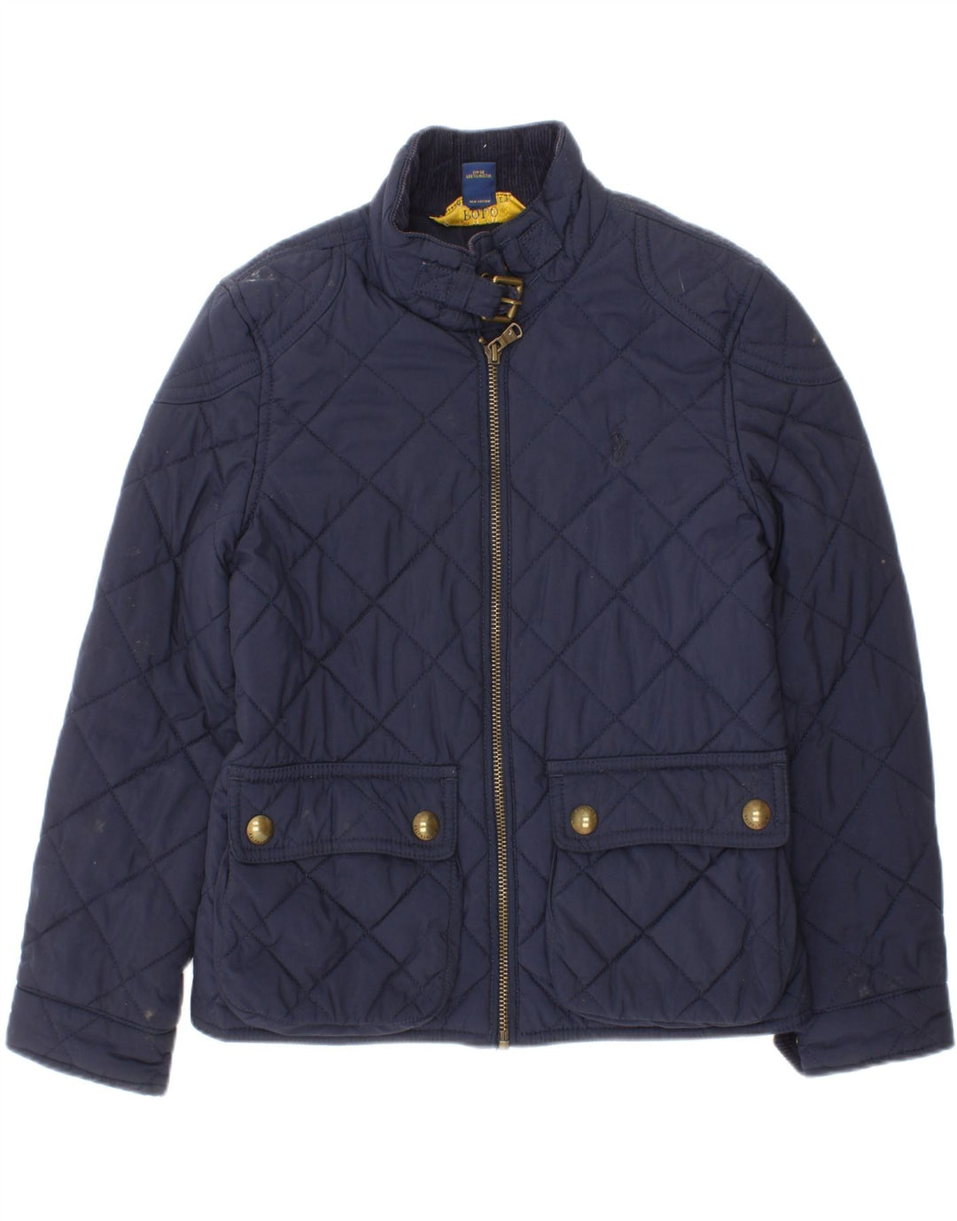 Polo Ralph Lauren Girls Quilted Jacket 6-7 Years Small Navy Blue Polyester