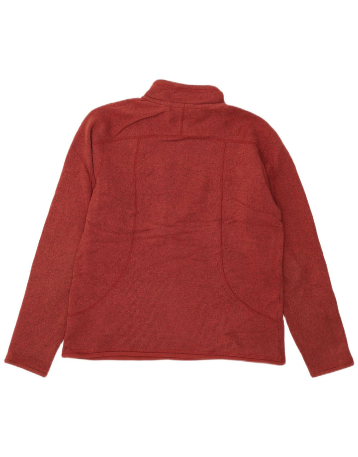 Eddie Bauer Mens Zip Neck Sweatshirt Jumper Medium Burgundy Flecked