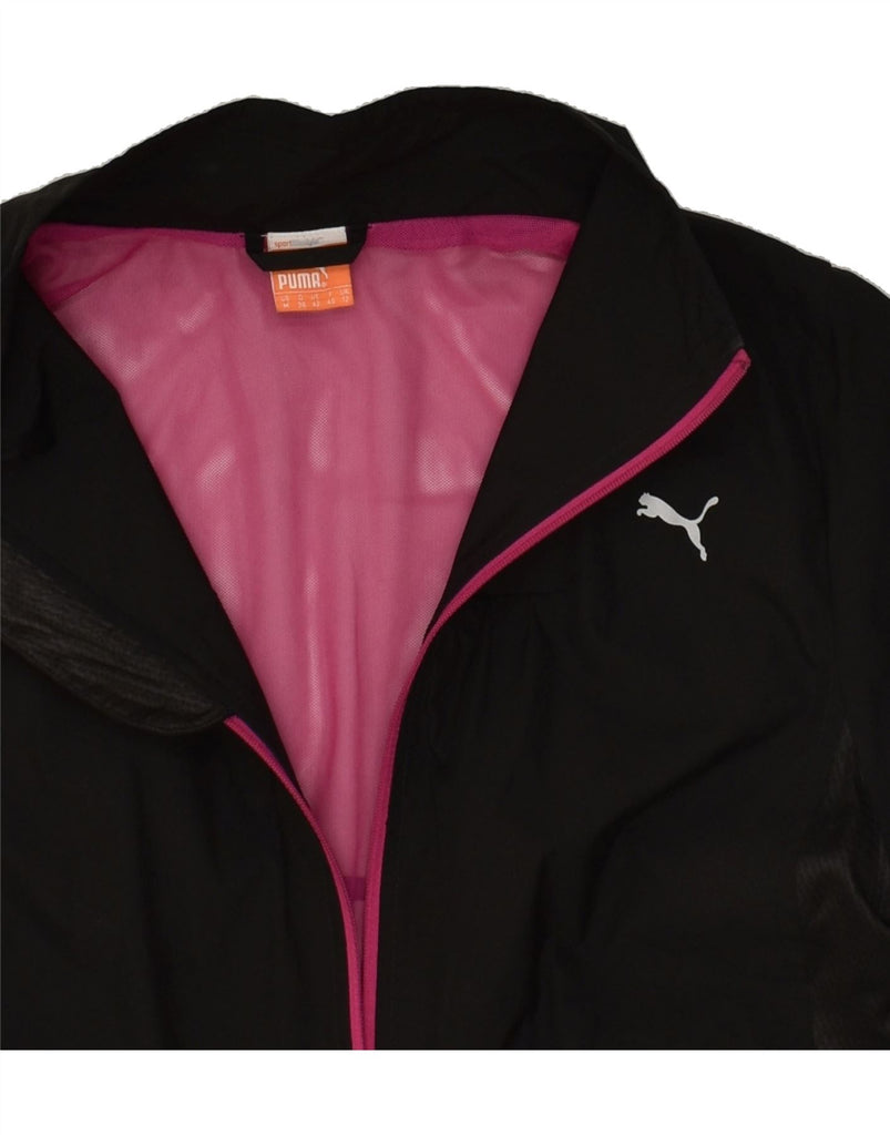 PUMA Womens Rain Jacket UK 12 Medium Black Vintage Puma and Second-Hand Puma from Messina Hembry 