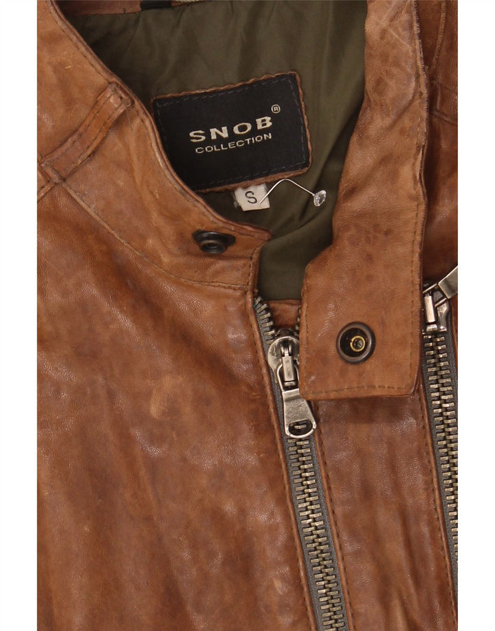 SNOB Mens Faux Fur Bomber Jacket UK 10 Small Brown Polyamide Vintage Snob and Second-Hand Snob from Messina Hembry 