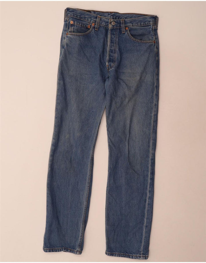 Levi's Mens 501 Straight Jeans W32 L32 Blue Cotton