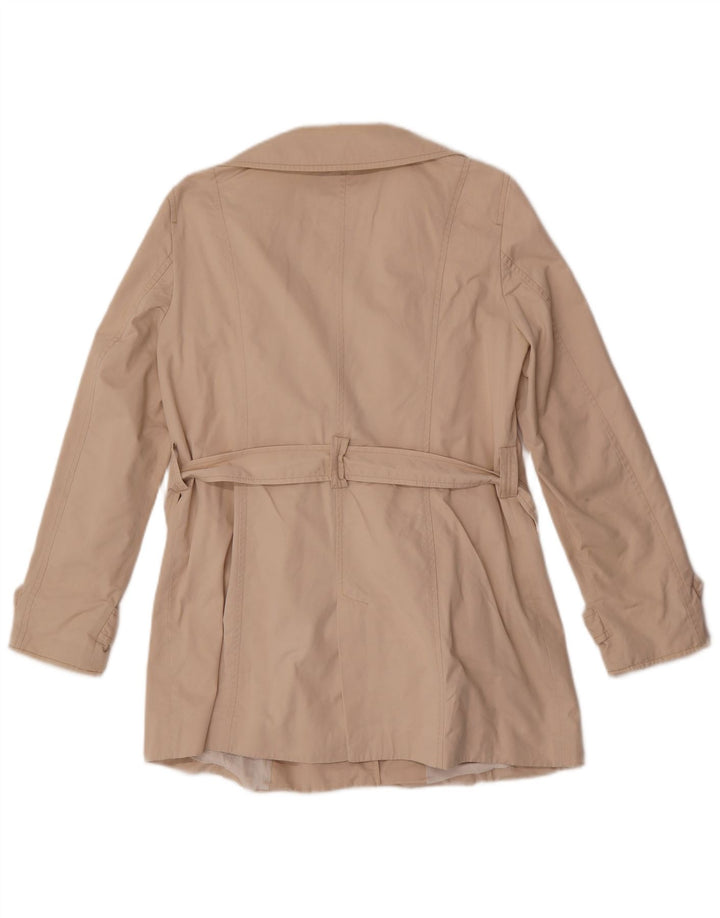 Zara Womens Short Trench Coat UK 16 Large Beige Cotton