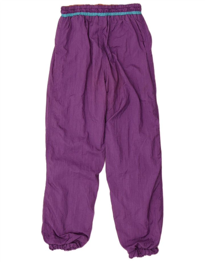 Vintage Mens Tracksuit Trousers Small Purple Polyamide