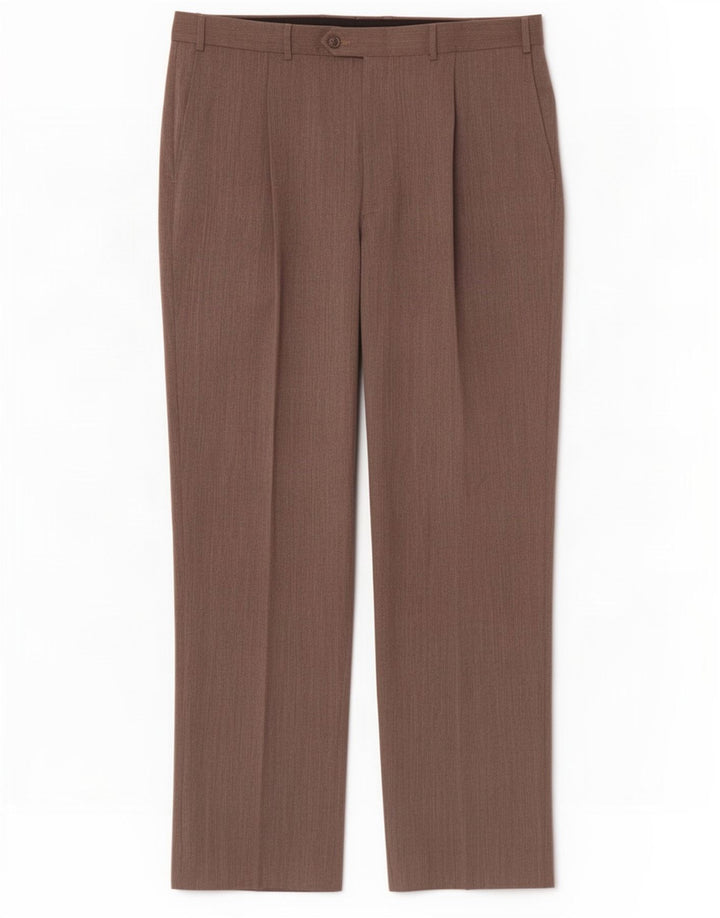 Marks & Spencer Mens Straight Suit Trousers W38 L33 Beige Polyester