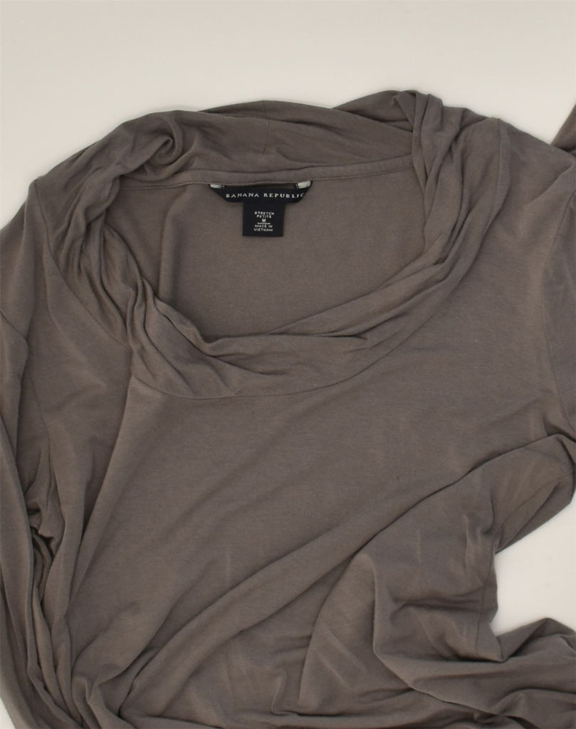 BANANA REPUBLIC Womens Long Sleeve Blouse Top UK 12 Medium Grey Modal | Vintage Banana Republic | Thrift | Second-Hand Banana Republic | Used Clothing | Messina Hembry 