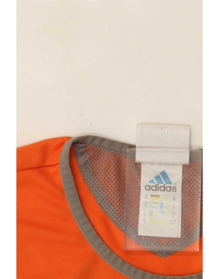 Adidas Mens T-Shirt Top Small Orange Polyester