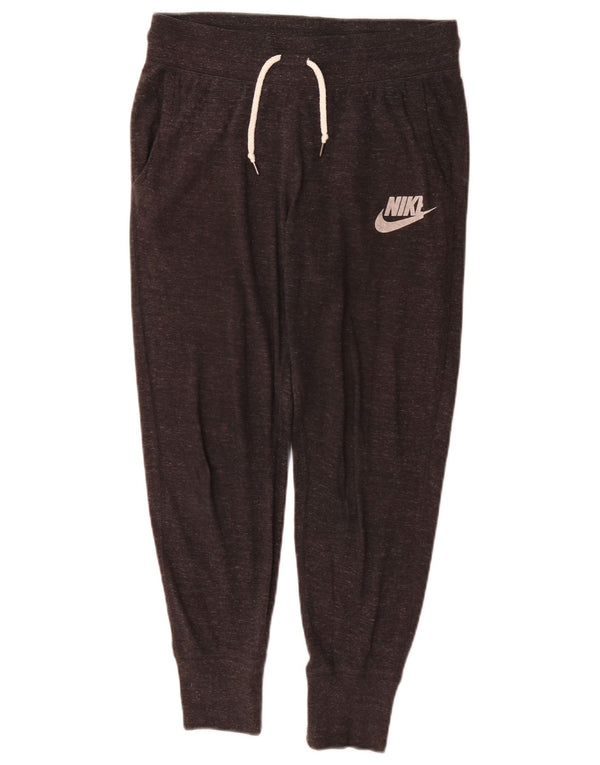 Nike Womens Tracksuit Trousers Joggers UK 8 Small Grey Flecked Cotton