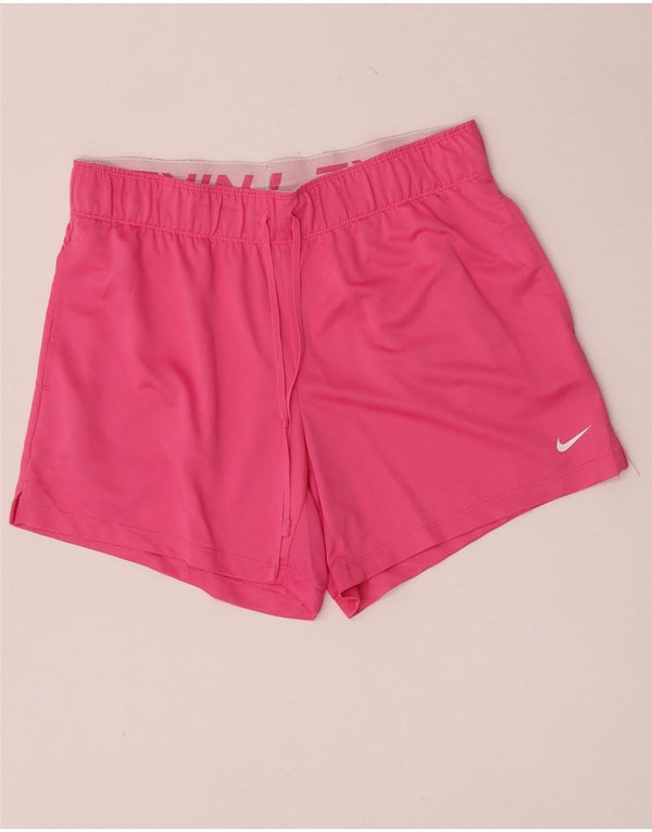 Nike Womens Dri Fit Sport Shorts UK 10 Small Pink Polyester
