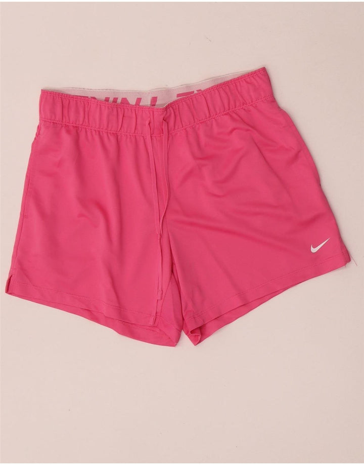 Nike Womens Dri Fit Sport Shorts UK 10 Small Pink Polyester