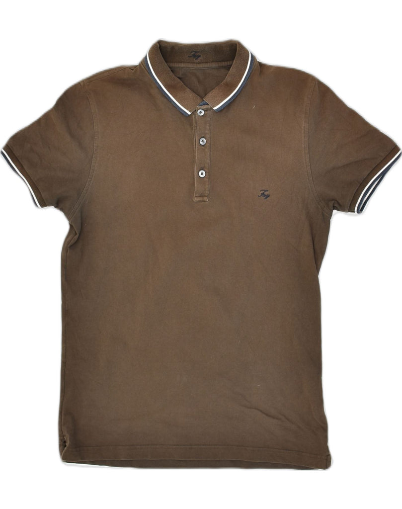 FAY Mens Polo Shirt Small Brown Cotton | Vintage Fay | Thrift | Second-Hand Fay | Used Clothing | Messina Hembry 