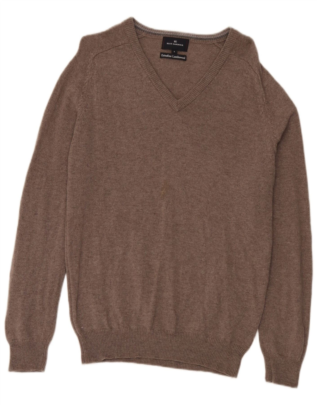 Marks & Spencer Mens Blue Harbour V-Neck Jumper Sweater Small Grey